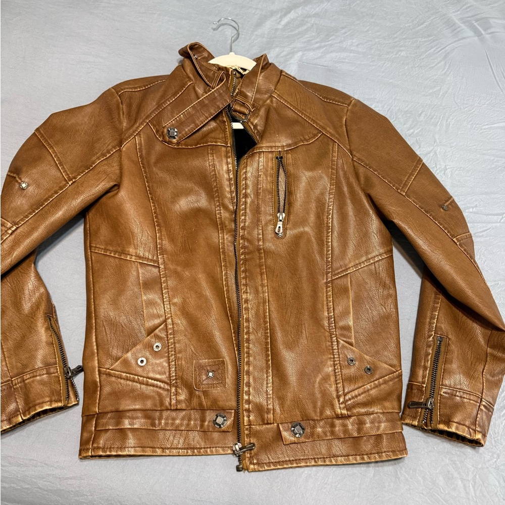 Unisex Brown Leather Jacket